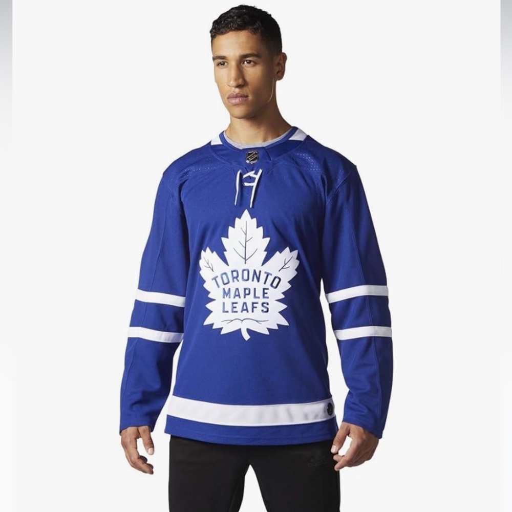 TORONTO MAPLE LEAFS ADIDAS Mens Blue Home Authentic Blank Jersey Size 54 XL NEW